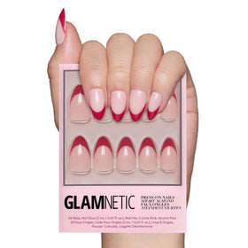 Glamnetic Press On Nails Short Almond Glossy full kit front view