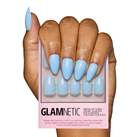 Glamnetic Press On Nails Short Almond Glossy full kit front view