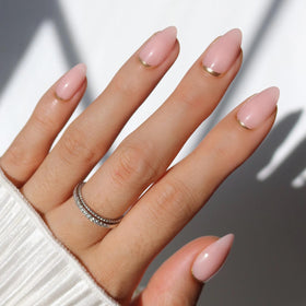 Glamnetic Press On Nails Short Almond Glossy full kit front view