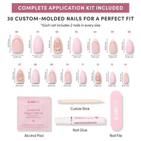 Glamnetic Press On Nails Short Almond glossy in storage box