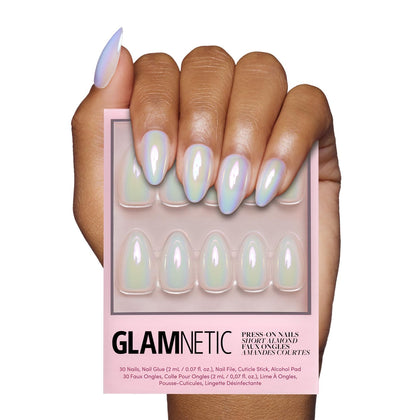 Glamnetic Press On Nails Short Almond Glossy Kit front view