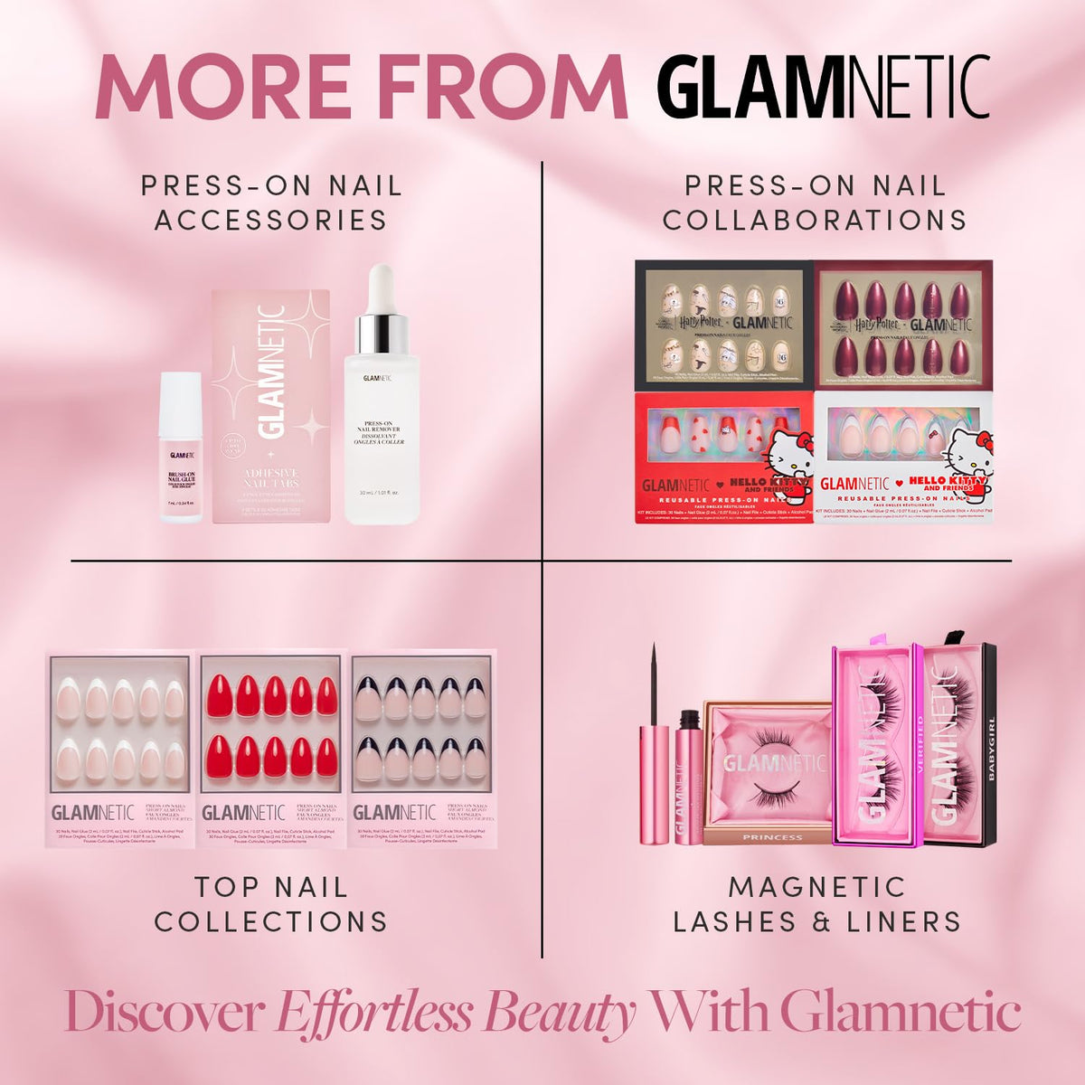 Glamnetic Press On Nails Short Almond glossy nails in hand
