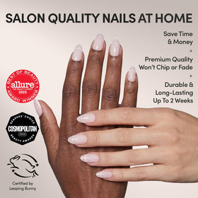 Glamnetic Press On Nails Short Almond Glossy nails in storage box