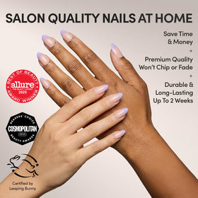 Glamnetic Press On Nails Short Almond Glossy nails in storage box