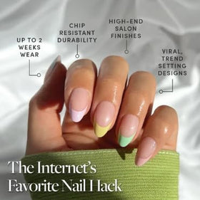 Glamnetic Press On Nails Short Almond glossy nails in storage box