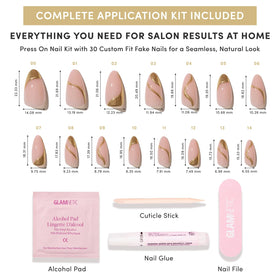 Glamnetic Press On Nails Short Almond glossy on display