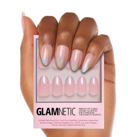 Glamnetic Press On Nails Short Almond glossy set front view