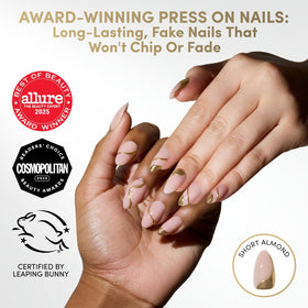 Glamnetic Press On Nails Short Almond glossy side view