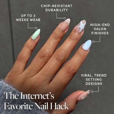 Glamnetic Press On Nails Short Almond glossy with accessories