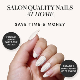 Glamnetic Press On Nails Short Almond Glossy with glitter French tips