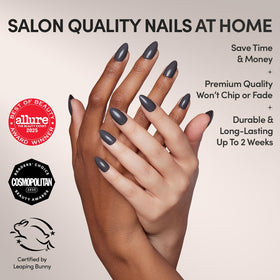 Glamnetic Press On Nails Short Almond Glossy with storage box
