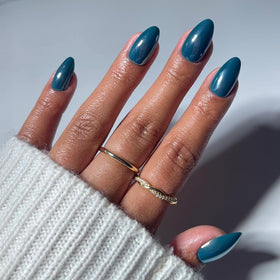 Glamnetic Press On Nails Short Almond Green Glazed full kit front view