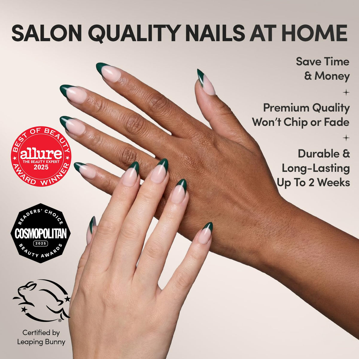 Glamnetic Press On Nails Short Almond Kit packaging