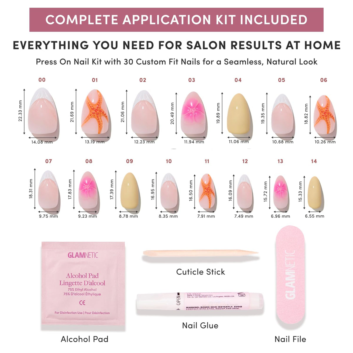 Glamnetic Press On Nails Short Almond on display