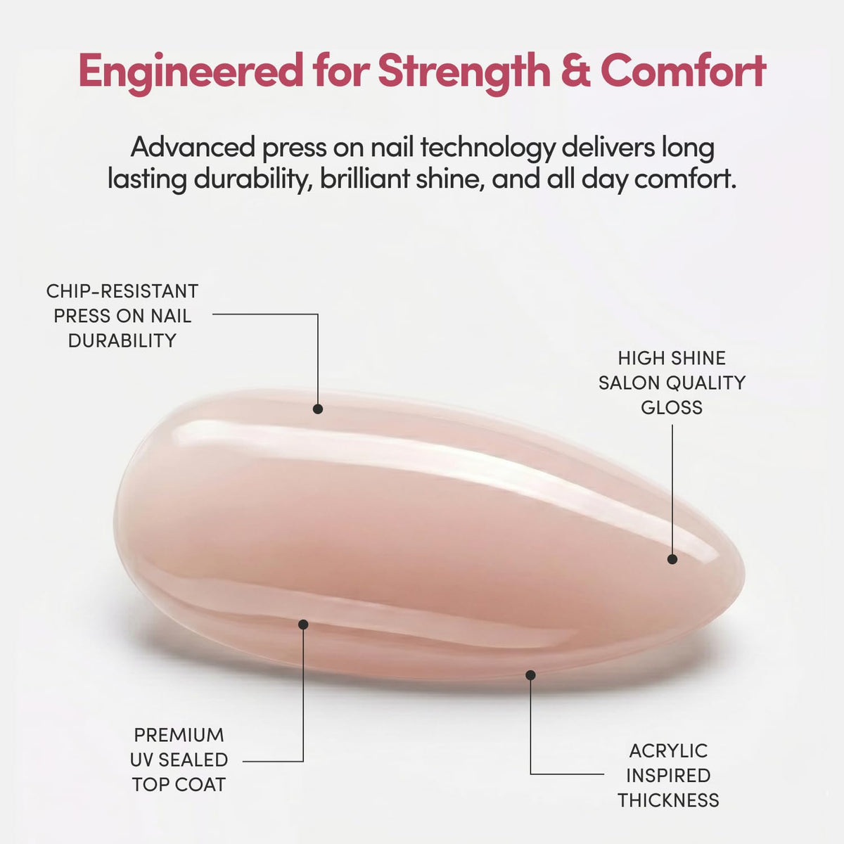 Glamnetic Press On Nails Short Almond packaging