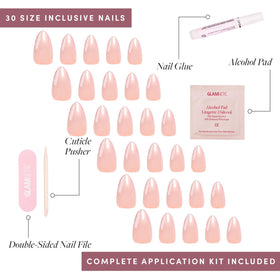 Glamnetic Press On Nails Short Almond shape overview