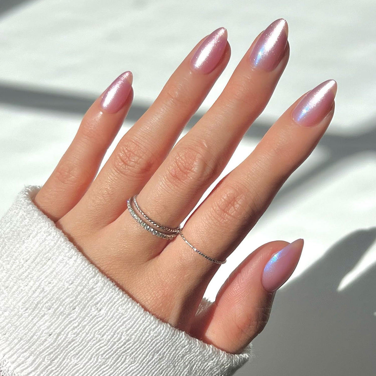 Glamnetic Press On Nails Short Almond Velvet full kit front view