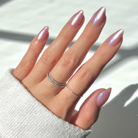 Glamnetic Press On Nails Short Almond Velvet full kit front view