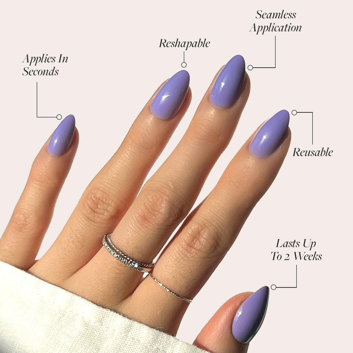Glamnetic Press On Nails Short Almond with nail glue and accessories