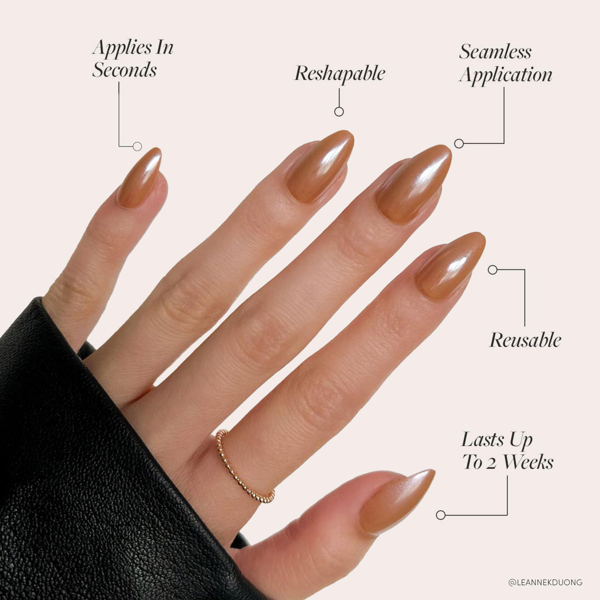 Glamnetic Press On Nails Short Almond with nail glue and accessories