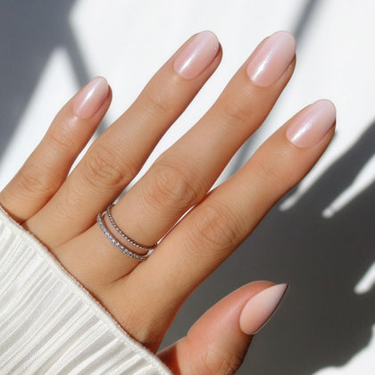 Glamnetic Press On Nails Short Oval Glazed 30 Pc Full Kit front view