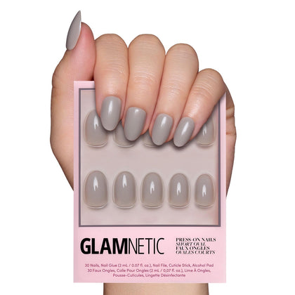 Glamnetic Press On Nails Short Oval Glossy 30 Pc Kit front view