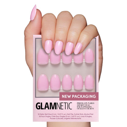 Glamnetic Press On Nails Short Oval Glossy 30 Pc Kit front view