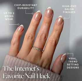Glamnetic Press On Nails Short Oval Glossy close-up of nails