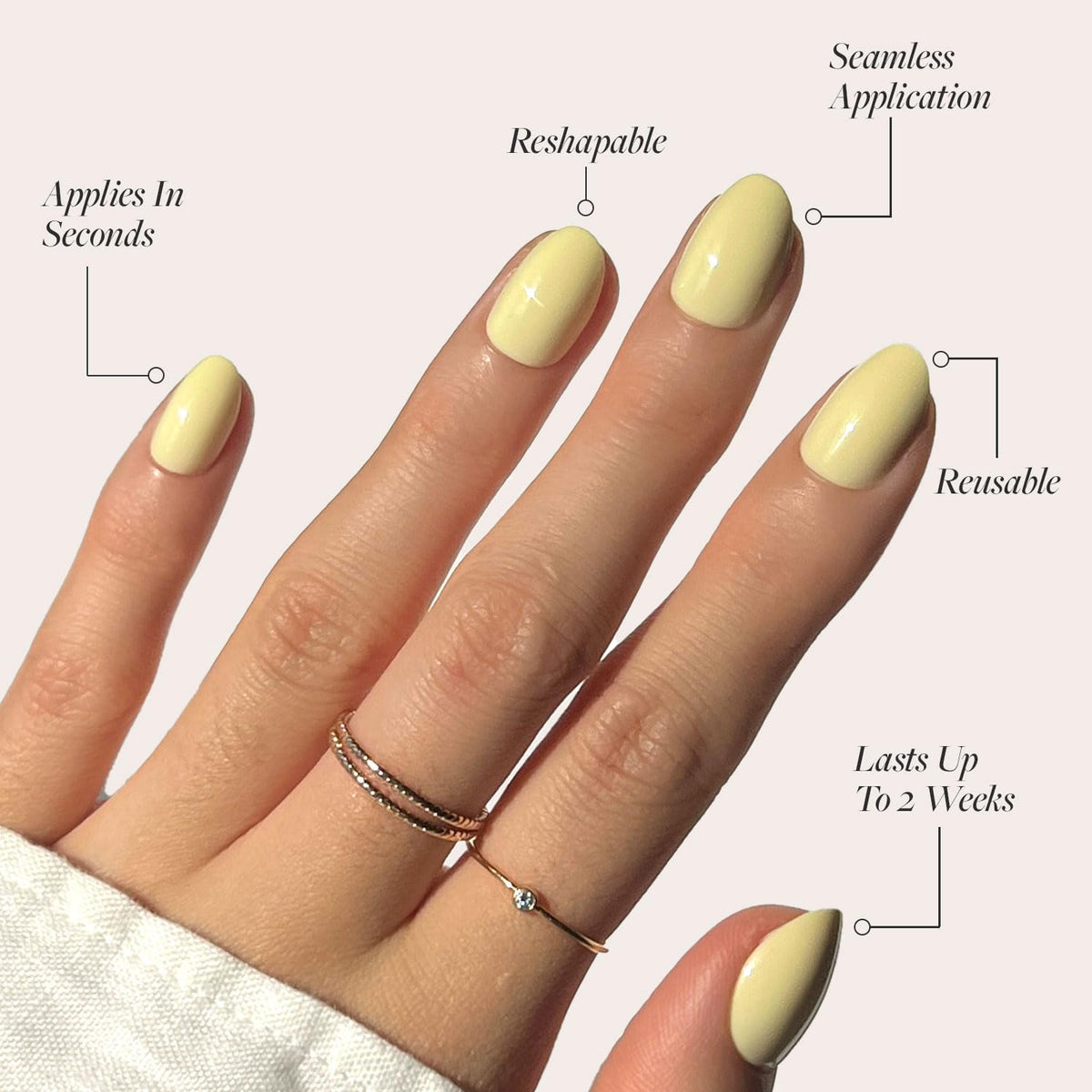 Glamnetic Press On Nails Short Oval Glossy kit contents including nail glue