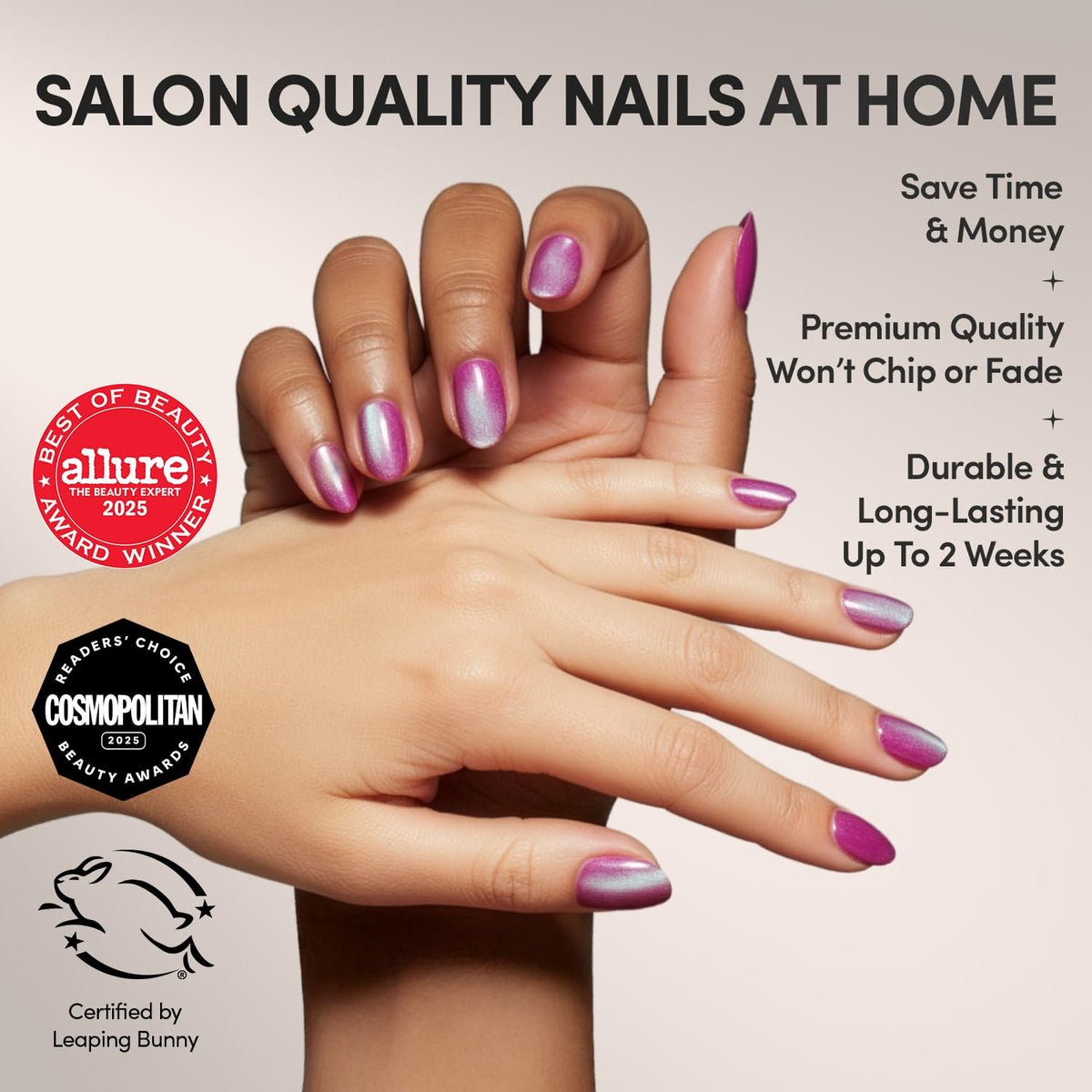 Glamnetic Press On Nails Short Oval Velvet in storage box