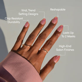 Glamnetic Press On Nails Short Oval Velvet in storage box