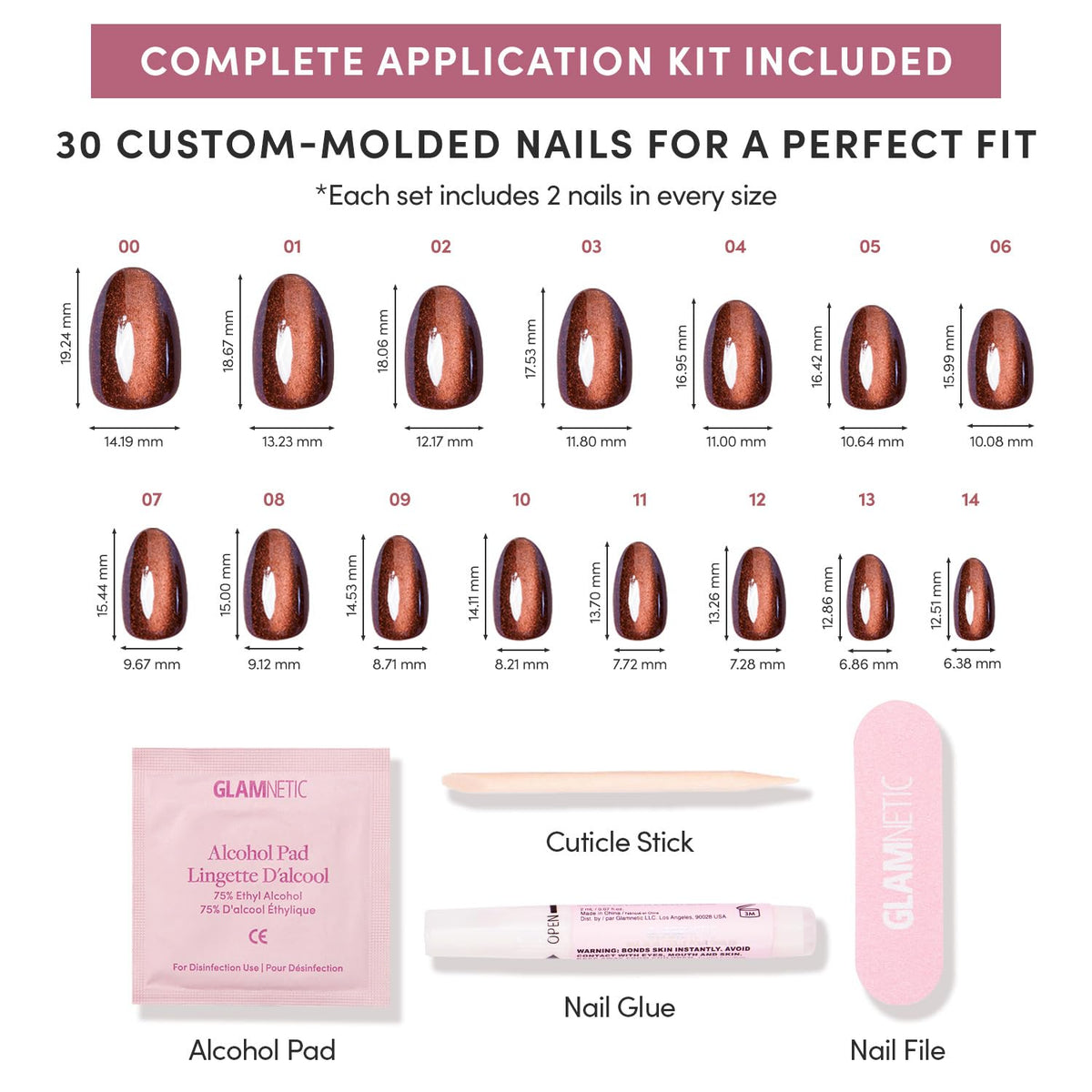 Glamnetic Press On Nails Short Oval Velvet nails displayed on a hand