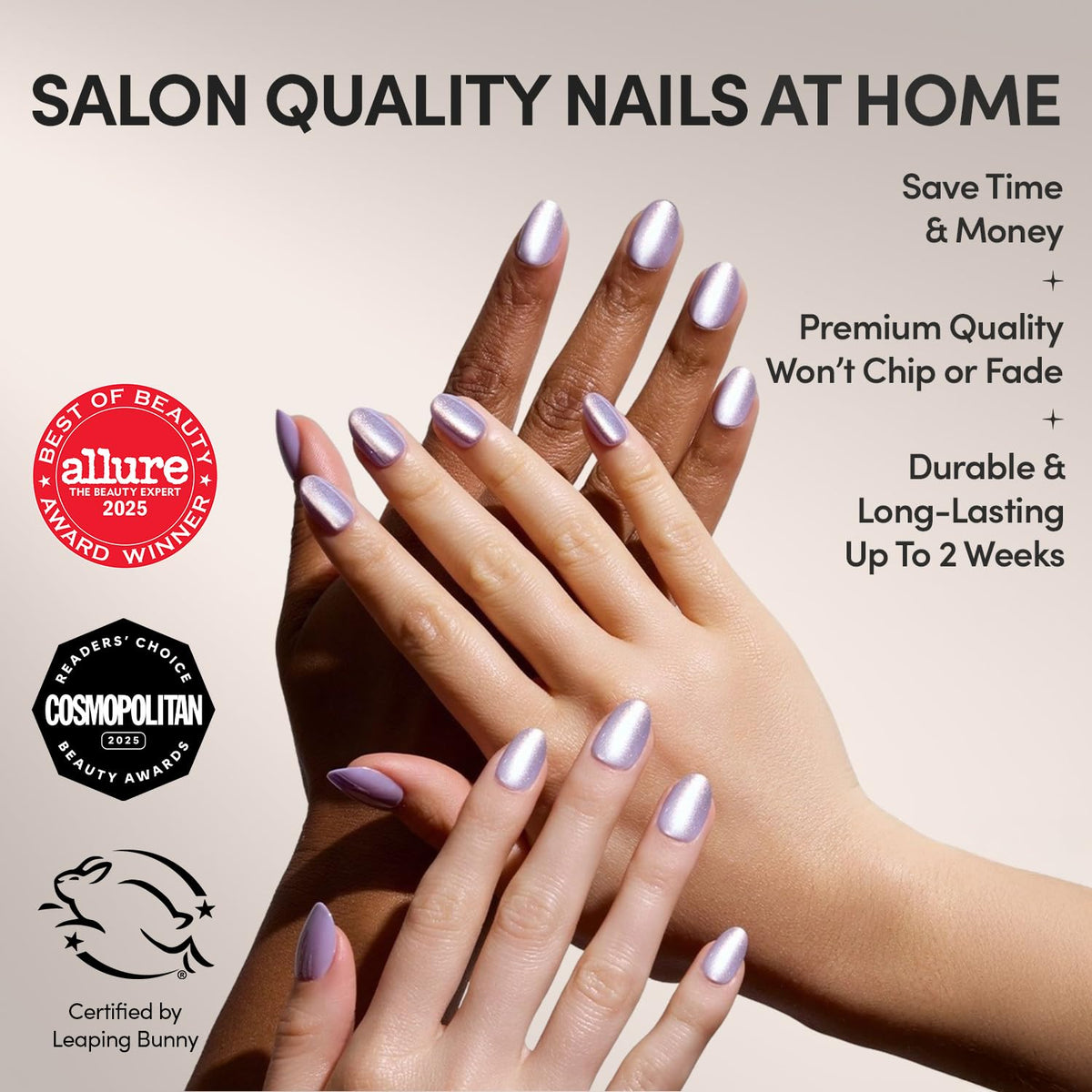 Glamnetic Press On Nails short oval velvet nails in storage box