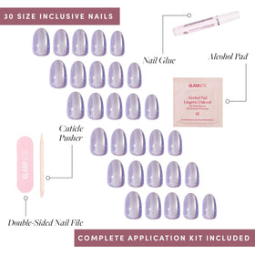 Glamnetic Press On Nails short oval velvet nails in various sizes