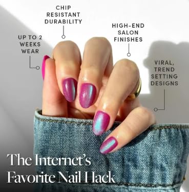 Glamnetic Press On Nails Short Oval Velvet with nail glue and accessories