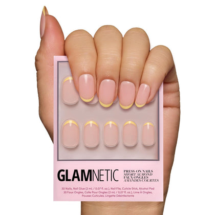 Glamnetic Press On Nails Short Round Glossy 30 Pc Full Kit front view