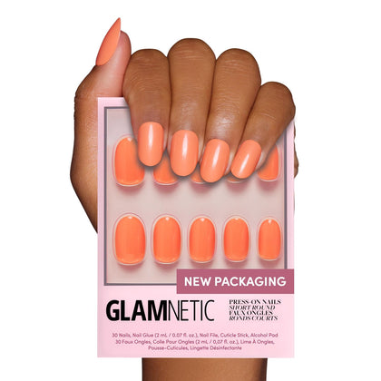 Glamnetic Press On Nails Short Round Glossy 30 Pc Kit front view