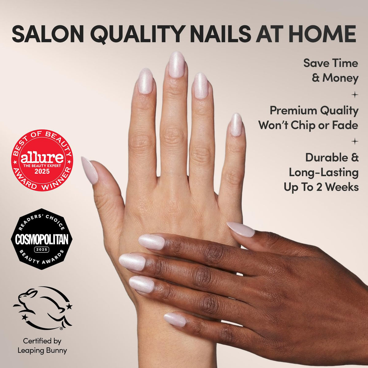 Glamnetic Press On Nails Short Round Glossy assorted sizes