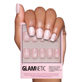 Glamnetic Press On Nails short squoval blush velvet finish front view