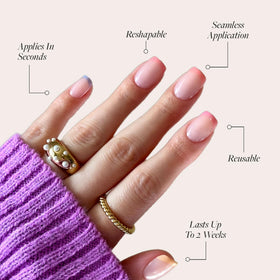 Glamnetic Press On Nails Short Squoval close-up of nail designs