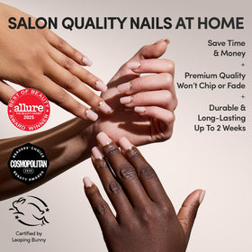 Glamnetic Press On Nails Short Squoval glossy design close-up