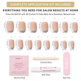 Glamnetic Press On Nails Short Squoval glossy nails applied on a hand