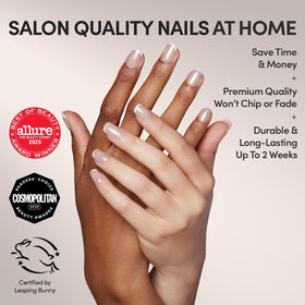 Glamnetic Press On Nails Short Squoval glossy nails in various sizes