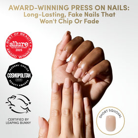 Glamnetic Press On Nails Short Squoval glossy nails in various sizes