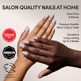 Glamnetic Press On Nails Short Squoval Glossy pale lilac grey colour