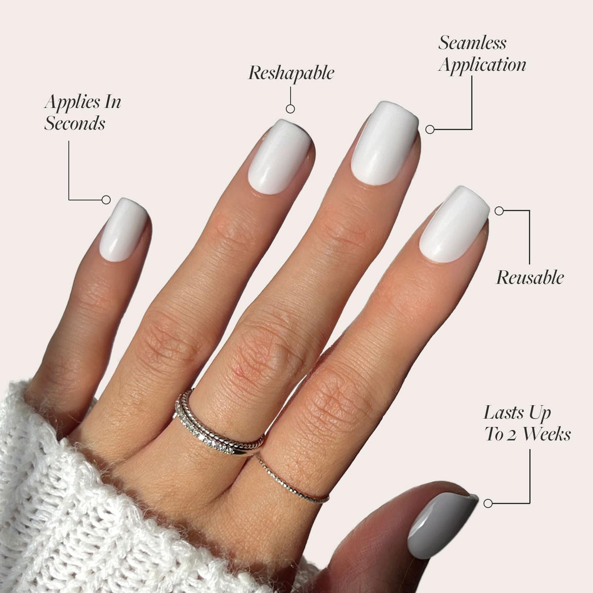 Glamnetic Press On Nails Short Squoval Glossy storage box