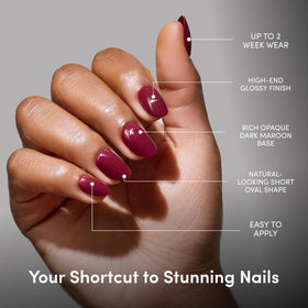 Glamnetic press on nails showing included nail glue and accessories