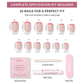 Glamnetic Press On Nails showing various sizes