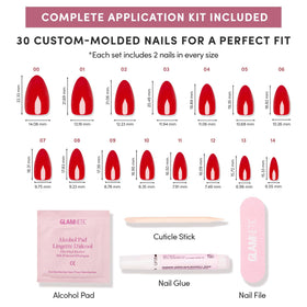 Glamnetic Press On Nails showing various sizes