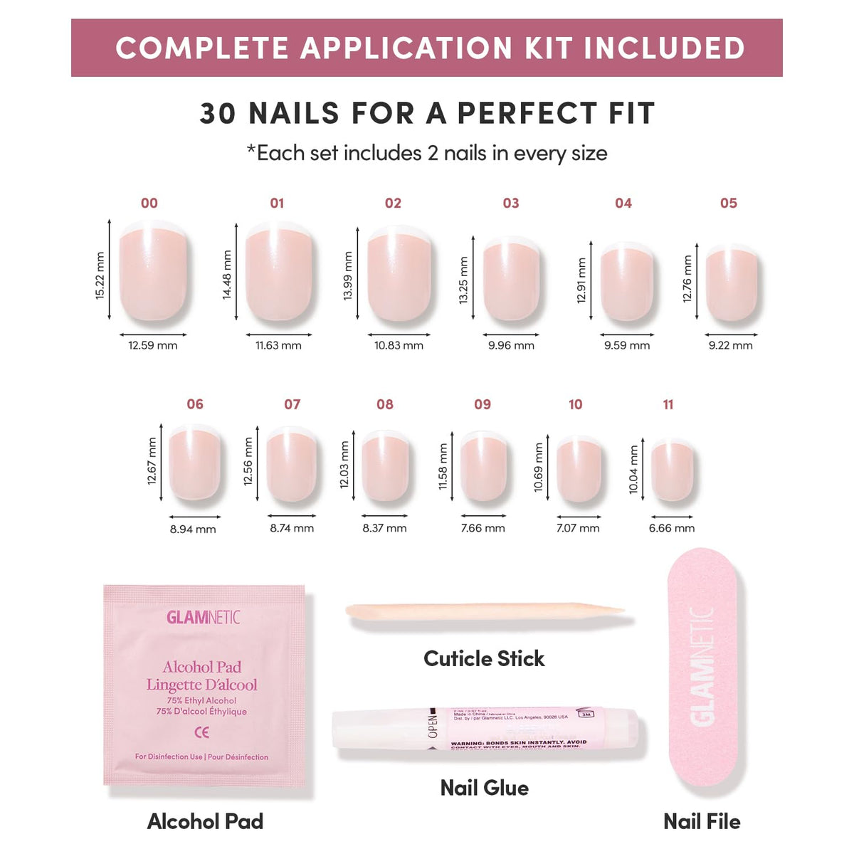 Glamnetic Press On Nails storage box with contents
